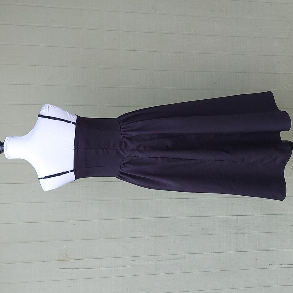 Black A-Line Midi Dress Sz S - Picture 6 of 14